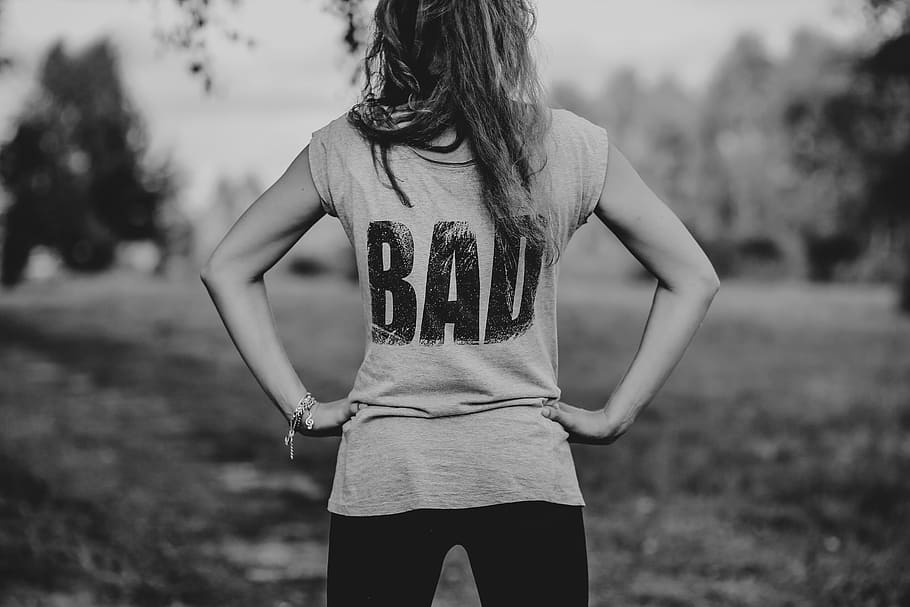 Bad girl, female, woman, young, fashion, shirt, body, femine, HD wallpaper