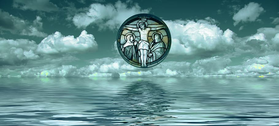 religious ornament, cross, christ, sea, redeemer, faith, god, HD wallpaper